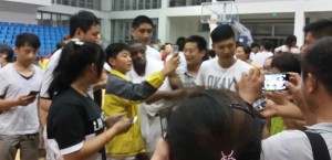 J Loyd mobbed by fans